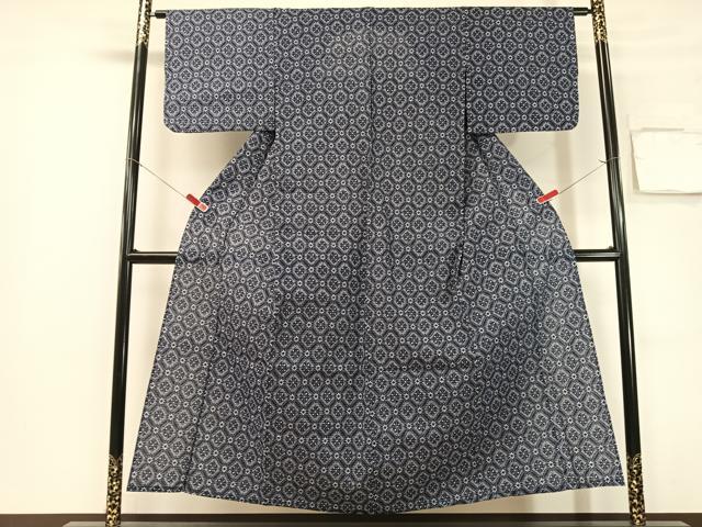 平和屋着物∴夏物　浴衣　七宝花文　リップル生地　綿　逸品　CABG7656vp