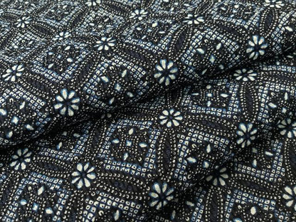 平和屋着物∴夏物　浴衣　七宝花文　リップル生地　綿　逸品　CABG7656vp