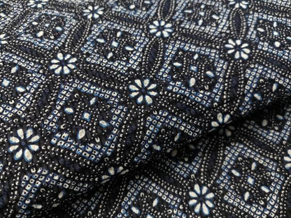 平和屋着物∴夏物　浴衣　七宝花文　リップル生地　綿　逸品　CABG7656vp