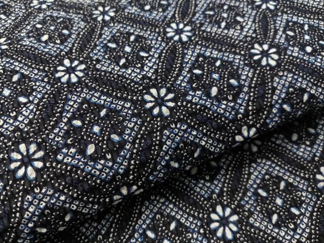 平和屋着物∴夏物　浴衣　七宝花文　リップル生地　綿　逸品　CABG7656vp