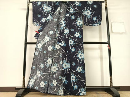 平和屋着物∴夏物　浴衣　撫子　金彩　綿　逸品　CABG7657vp