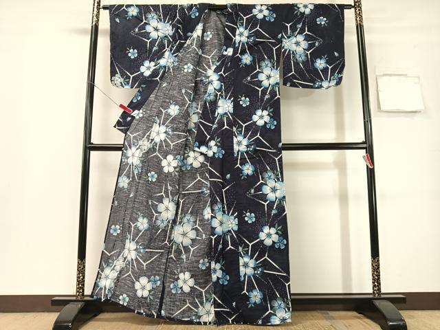 平和屋着物∴夏物　浴衣　撫子　金彩　綿　逸品　CABG7657vp