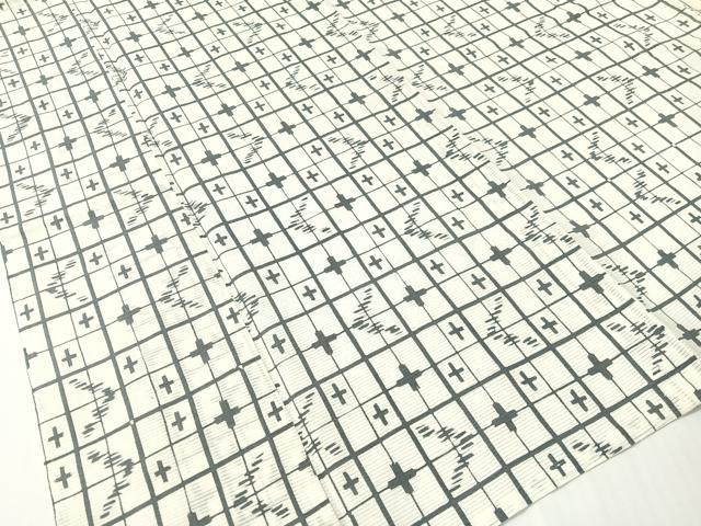 平和屋着物∴夏物　浴衣　絽　十字絣文様　綿　逸品　CABG7662vp