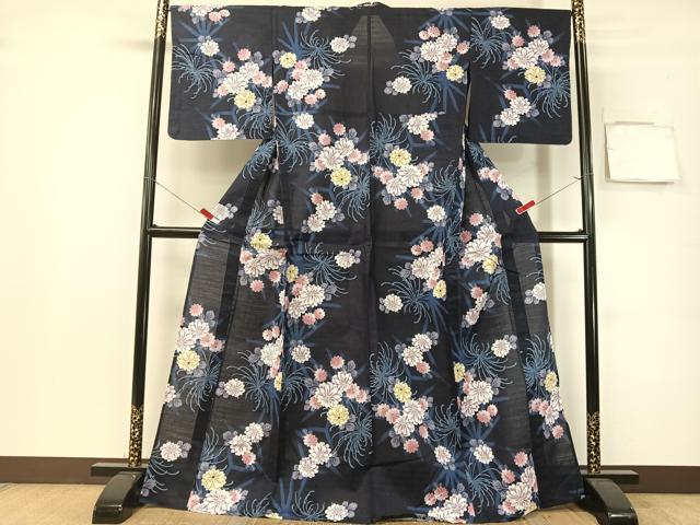 平和屋着物∴夏物　浴衣　乱菊花文　綿　逸品　CABG7663vp