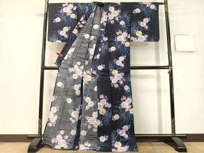 平和屋着物∴夏物　浴衣　乱菊花文　綿　逸品　CABG7663vp