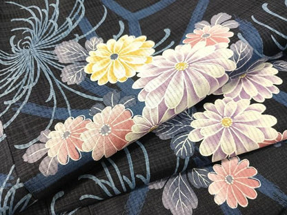 平和屋着物∴夏物　浴衣　乱菊花文　綿　逸品　CABG7663vp