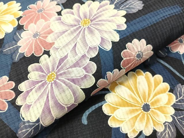 平和屋着物∴夏物　浴衣　乱菊花文　綿　逸品　CABG7663vp
