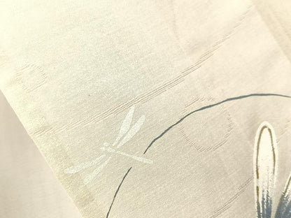 平和屋着物∴夏物　浴衣　露芝紋紗　トンボ　金彩　綿　逸品　CABG7664vp