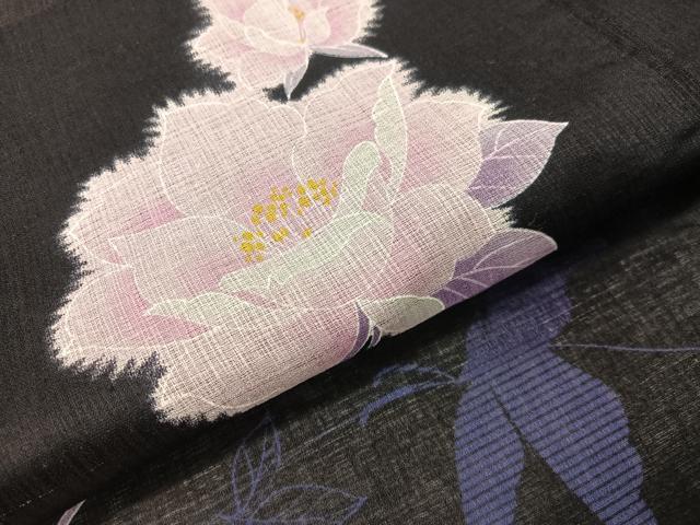 平和屋着物∴夏物　浴衣　舞蝶花文　綿麻　逸品　CABG7667vp