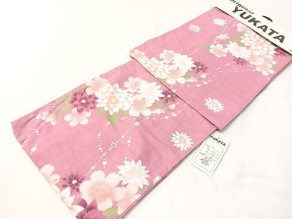 平和屋着物∴夏物　浴衣　ハート　舞花文　綿　逸品　未使用　CABG7668vp