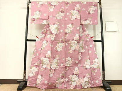 平和屋着物∴夏物　浴衣　ハート　舞花文　綿　逸品　未使用　CABG7668vp