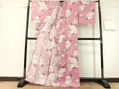 平和屋着物∴夏物　浴衣　ハート　舞花文　綿　逸品　未使用　CABG7668vp