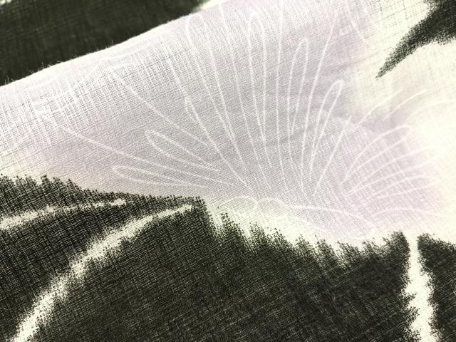 平和屋着物∴夏物　浴衣　舞蝶文　黒地　綿麻　逸品　CABG7670vp