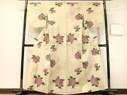 平和屋着物∴夏物　浴衣　綿紅梅　舞花文　綿　逸品　CABG7672vp