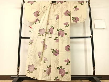 平和屋着物∴夏物　浴衣　綿紅梅　舞花文　綿　逸品　CABG7672vp