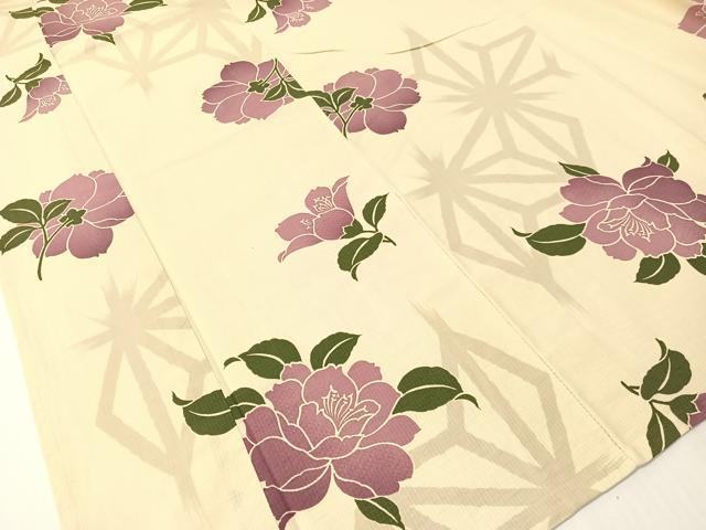 平和屋着物∴夏物　浴衣　綿紅梅　舞花文　綿　逸品　CABG7672vp