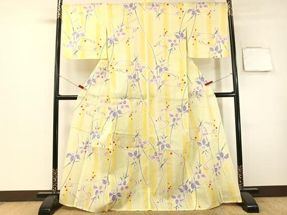 平和屋着物∴夏物　浴衣　綿紅梅　流水杜若　綿　逸品　CABG7673vp