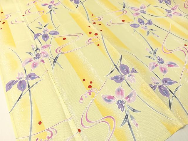 平和屋着物∴夏物　浴衣　綿紅梅　流水杜若　綿　逸品　CABG7673vp