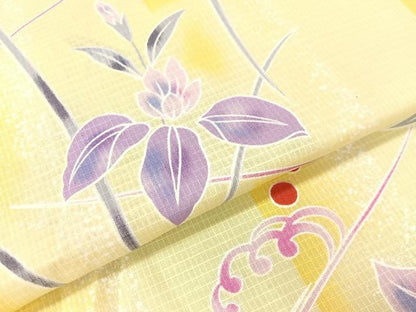 平和屋着物∴夏物　浴衣　綿紅梅　流水杜若　綿　逸品　CABG7673vp