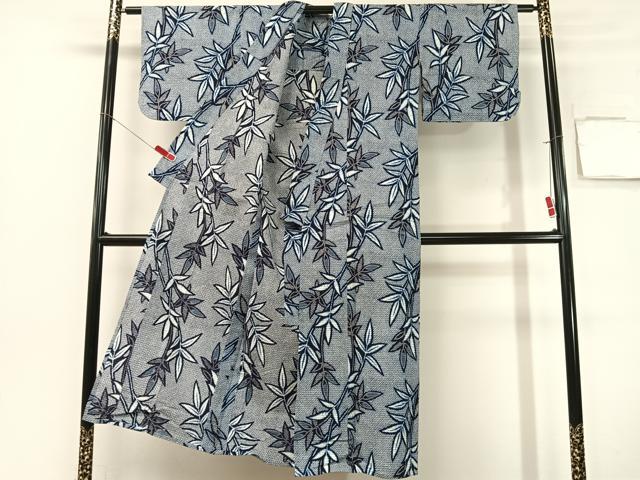 平和屋着物∴夏物　浴衣　枝葉文　綿　逸品　CABG7676vp