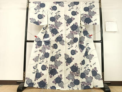平和屋着物∴夏物　浴衣　金魚　菊花文　綿　逸品　CABG7677vp