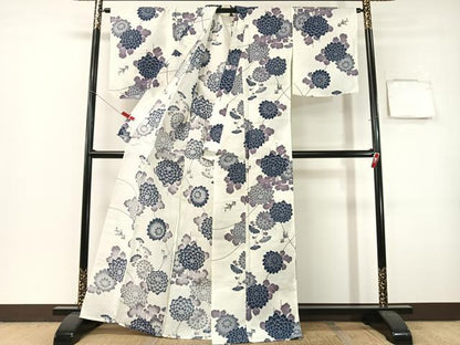 平和屋着物∴夏物　浴衣　金魚　菊花文　綿　逸品　CABG7677vp