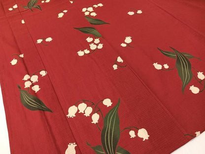 平和屋着物∴夏物　浴衣　綿紅梅　鈴蘭　綿　逸品　CABG7680vp