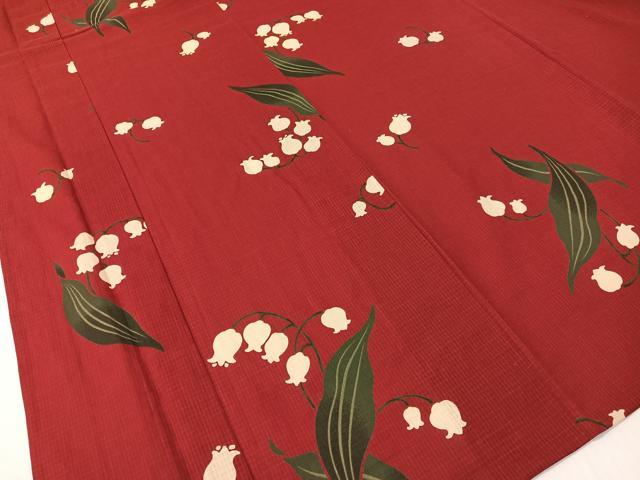 平和屋着物∴夏物　浴衣　綿紅梅　鈴蘭　綿　逸品　CABG7680vp