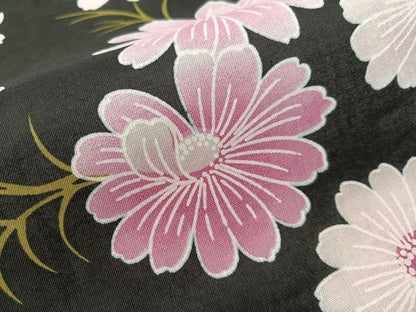 平和屋着物∴夏物　浴衣　金魚　舞花文　黒地　綿　逸品　CABG7682vp