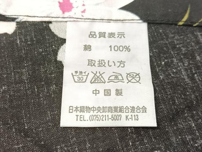 平和屋着物∴夏物　浴衣　金魚　舞花文　黒地　綿　逸品　CABG7682vp