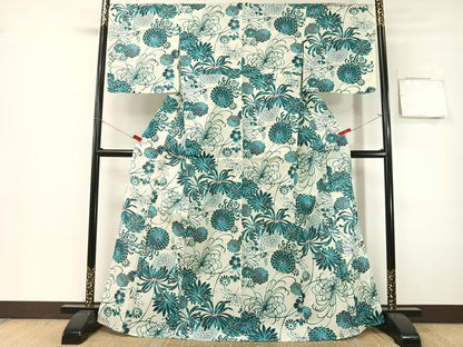 平和屋着物∴夏物　浴衣　綿紅梅　乱菊　綿　逸品　未使用　CABG7683vp