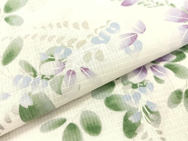 平和屋着物∴夏物　浴衣　綿紅梅　藤花房　銀彩　綿　逸品　CABG7687vp