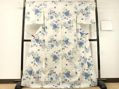 平和屋着物∴夏物　浴衣　綿紅梅　草花文　綿　逸品　CABG7690vp