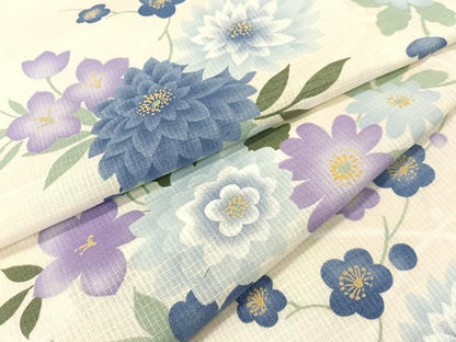 平和屋着物∴夏物　浴衣　綿紅梅　草花文　綿　逸品　CABG7690vp