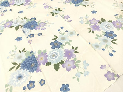 平和屋着物∴夏物　浴衣　綿紅梅　草花文　綿　逸品　CABG7690vp
