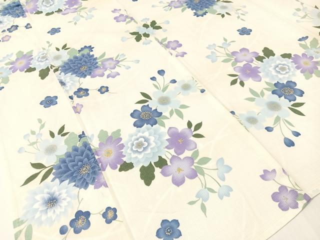 平和屋着物∴夏物　浴衣　綿紅梅　草花文　綿　逸品　CABG7690vp
