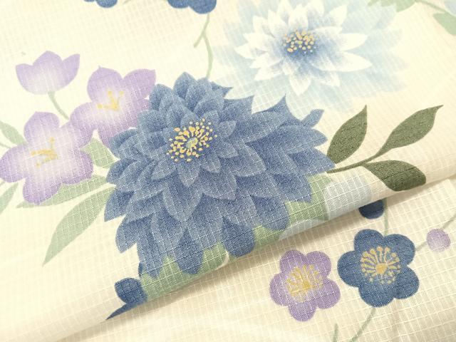 平和屋着物∴夏物　浴衣　綿紅梅　草花文　綿　逸品　CABG7690vp