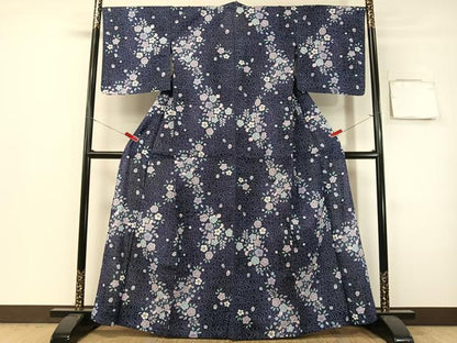 平和屋着物∴夏物　浴衣　綿紅梅　流水花文　綿　逸品　CABG7691vp
