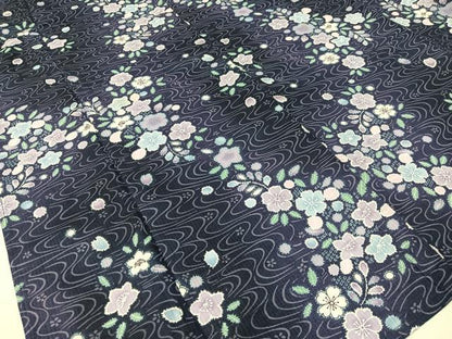 平和屋着物∴夏物　浴衣　綿紅梅　流水花文　綿　逸品　CABG7691vp