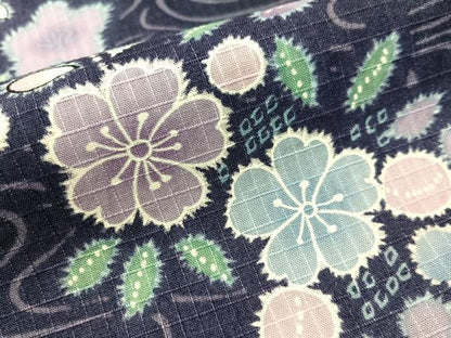 平和屋着物∴夏物　浴衣　綿紅梅　流水花文　綿　逸品　CABG7691vp