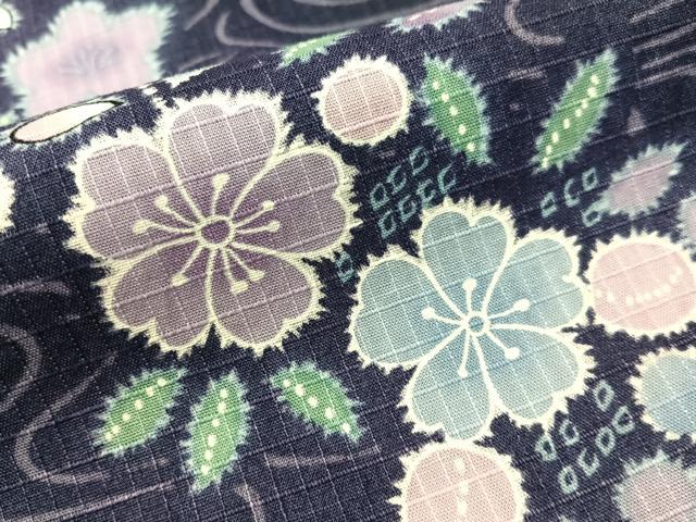 平和屋着物∴夏物　浴衣　綿紅梅　流水花文　綿　逸品　CABG7691vp