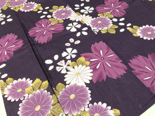平和屋着物∴夏物　浴衣　綿紅梅　草花文　ロング丈　綿　逸品　CABG7692vp