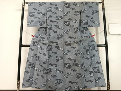 平和屋着物∴夏物　浴衣　花松文　リップル生地　綿　逸品　CABG7693vp