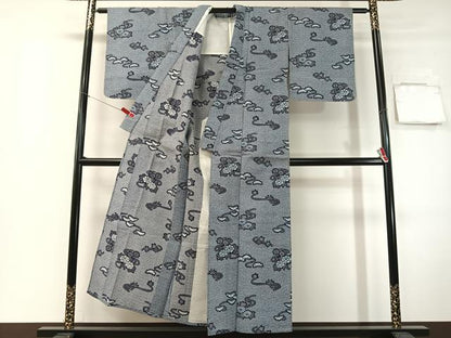 平和屋着物∴夏物　浴衣　花松文　リップル生地　綿　逸品　CABG7693vp