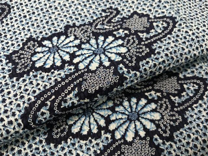 平和屋着物∴夏物　浴衣　花松文　リップル生地　綿　逸品　CABG7693vp