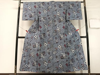平和屋着物∴夏物　浴衣　蔦花文　リップル生地　綿　逸品　CABG7695vp