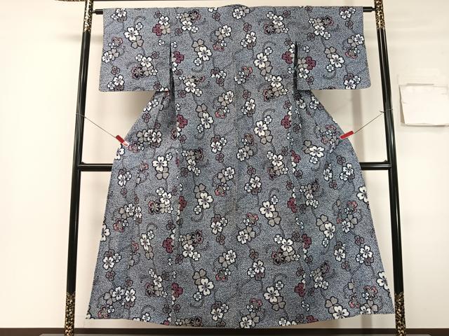 平和屋着物∴夏物　浴衣　蔦花文　リップル生地　綿　逸品　CABG7695vp