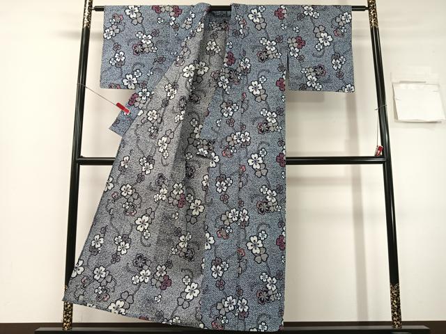 平和屋着物∴夏物　浴衣　蔦花文　リップル生地　綿　逸品　CABG7695vp
