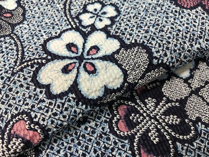 平和屋着物∴夏物　浴衣　蔦花文　リップル生地　綿　逸品　CABG7695vp
