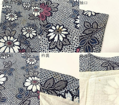 平和屋着物∴夏物　浴衣　草花文　リップル生地　綿　逸品　CABG7696vp